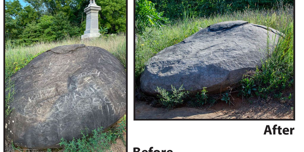 Vandalism at Gettysburg National Military Park in Pennsylvania