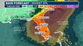 The Daily Weather Update from FOX Weather: Invest 97L inches closer to Gulf of Mexico