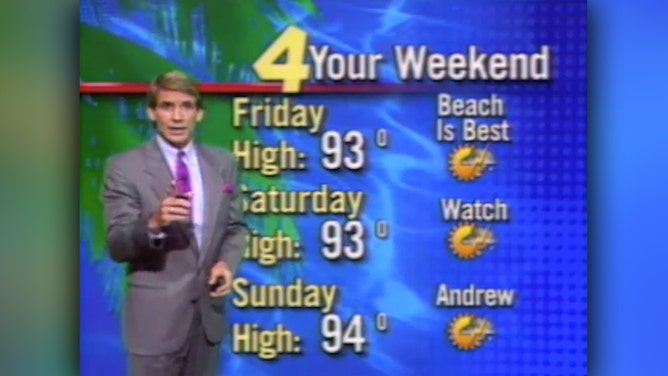 On this day 32 years ago, Tropical Storm Andrew was just a big smudge on the satellite.