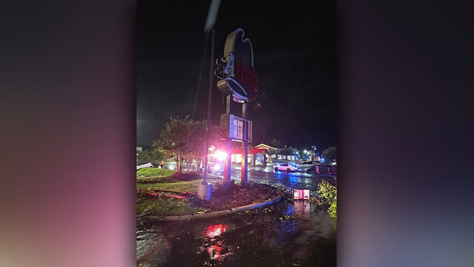 A tornado hit the eastern side of Moncks Corner, South Carolina, on Monday evening.