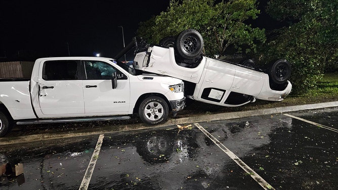 A tornado hit the eastern side of Moncks Corner, South Carolina, on Monday evening.