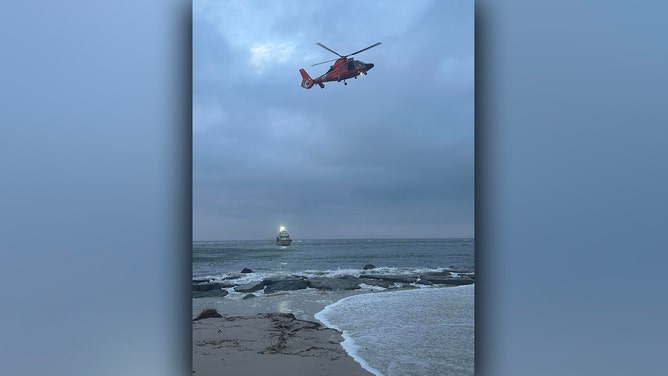 Two men were also rescued from a jetty along the Jersey Shore as dangerous rip currents impacted the area, the Barnegat Light Volunteer Fire Company No. 1 said on Facebook.
