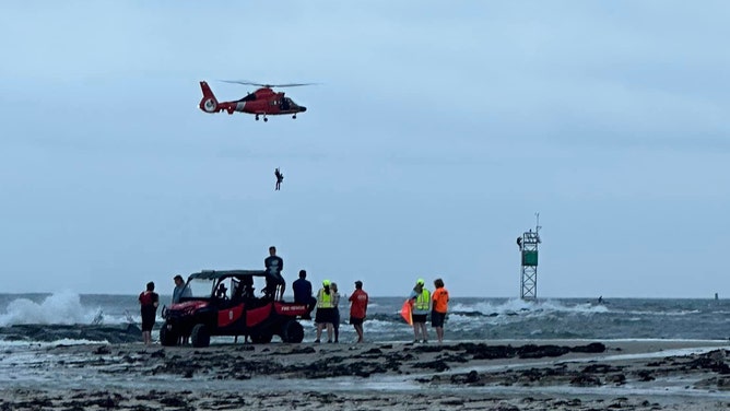 Two men were also rescued from a jetty along the Jersey Shore as dangerous rip currents impacted the area, the Barnegat Light Volunteer Fire Company No. 1 said on Facebook.