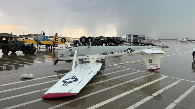 Ten people are recovering from injuries they suffered when a wild storm hit McConnell Air Force Base in Kansas over the weekend.