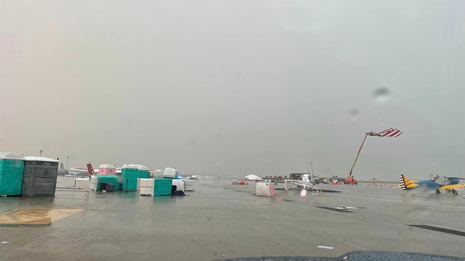 Ten people are recovering from injuries they suffered when a wild storm hit McConnell Air Force Base in Kansas over the weekend.