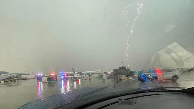 Ten people are recovering from injuries they suffered when a wild storm hit McConnell Air Force Base in Kansas over the weekend.