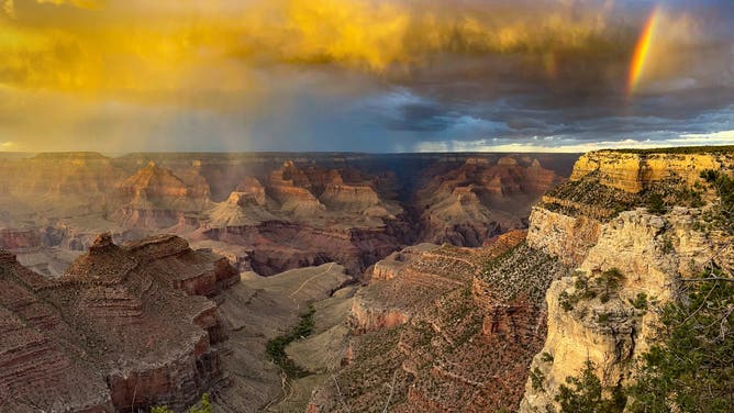 Rainbow over Grand Canyon National Park.