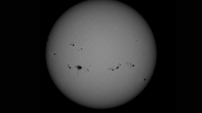 A NASA Solar Dynamics Observatory image of the sunspots observed on Aug. 8, 2024.