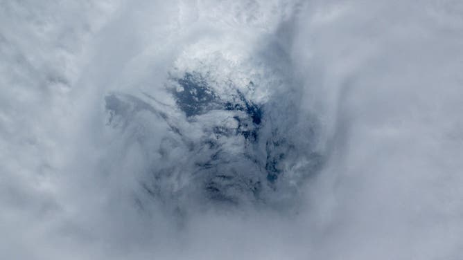 The eye of Hurricane Beryl from the International Space Station. July 1, 2024.
