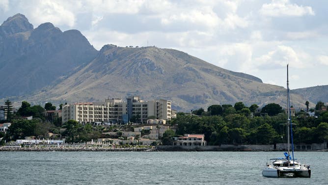 A picture shows the hotel Domina Zagarella Sicily hosting survivors and their relatives in Porticello, on August 20, 2024 near Palermo, a day after the British-flagged luxury yacht Bayesian sank.