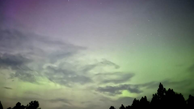 Northern lights seen on Aug. 11, 2024 from Athol, Idaho.