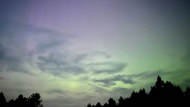 Northern lights seen on Aug. 11, 2024 from Athol, Idaho.