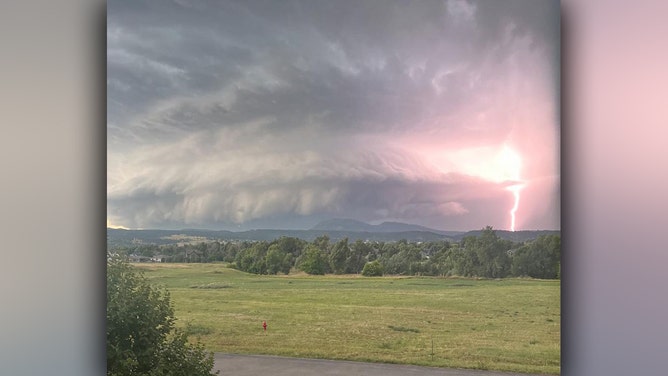 The supercell then tracked eastward into Spearfish, South Dakota.