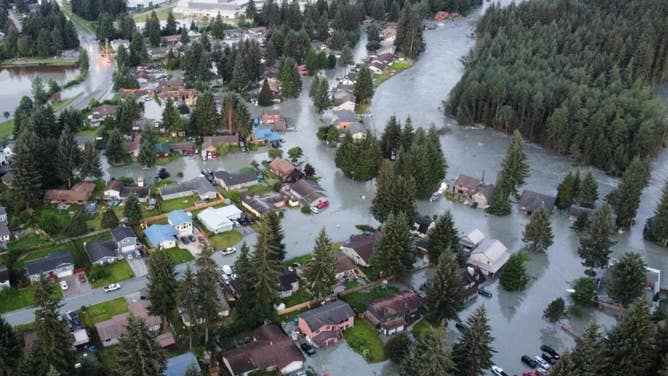 Flooded neighborhood.