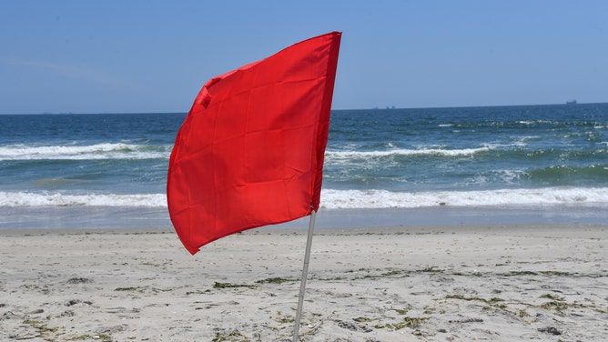 Flags on New York beaches