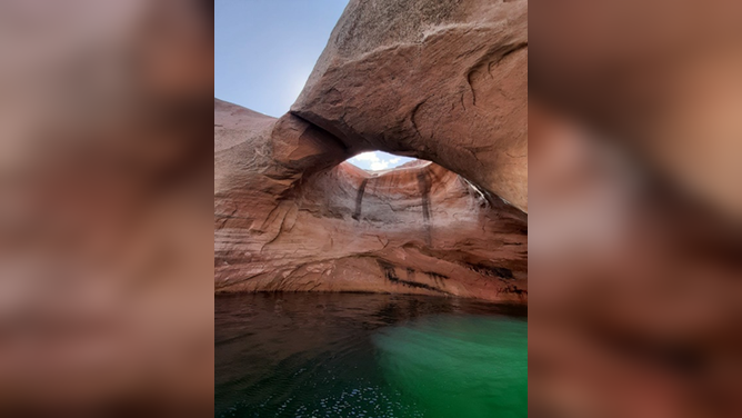 Before the arch collapse in Rock Creek Bay in Glen Canyon National Recreation Area