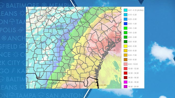 Georgia Debby Rainfall Totals