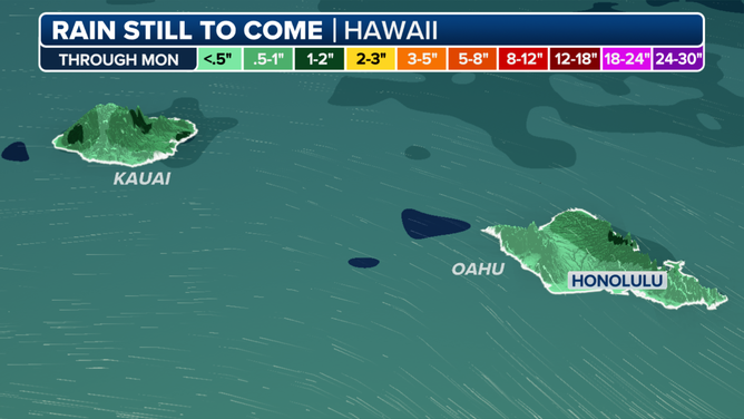 The forecast rain totals through Monday, Sept. 2, 2024.
