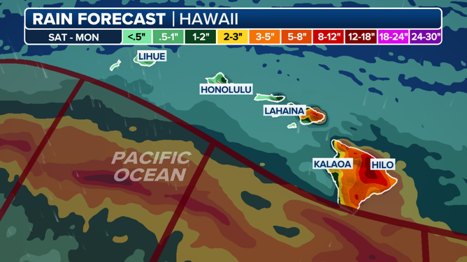 A look at Tropical Storm Hone's rainfall estimate.