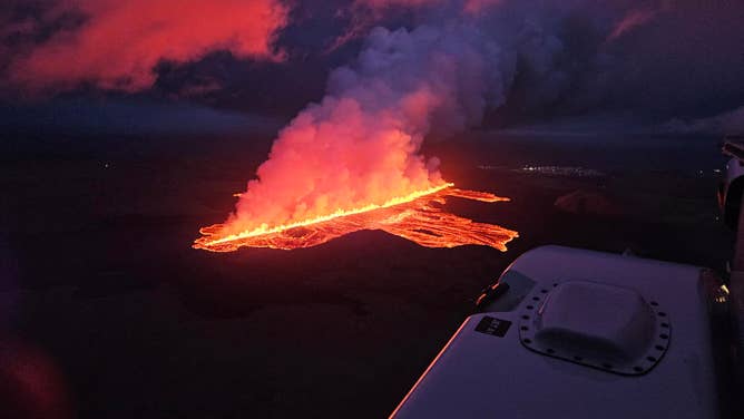 Images from Iceland’s Coast Guard showed the fissure working from south to north and was estimated to be nearly a mile long.