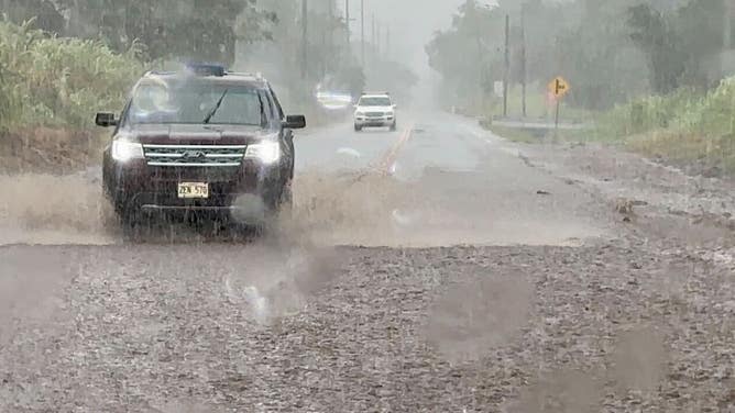 Flooding from Hurricane Hone on the Big Island of Hawaii on Aug. 25, 2024.