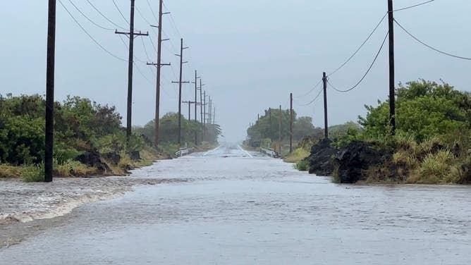 Flooding from Hurricane Hone on the Big Island of Hawaii on Aug. 25, 2024.