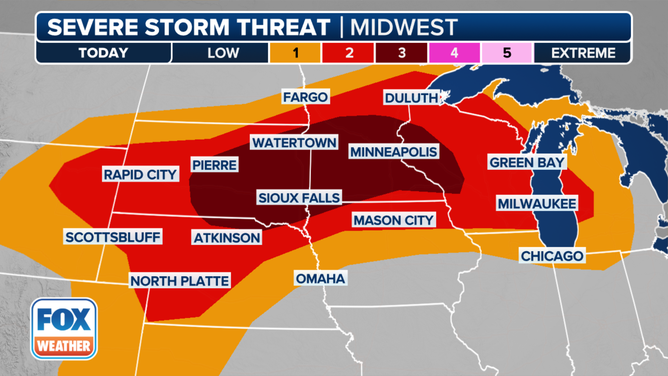 The extreme weather forecast for August 26, 2024.