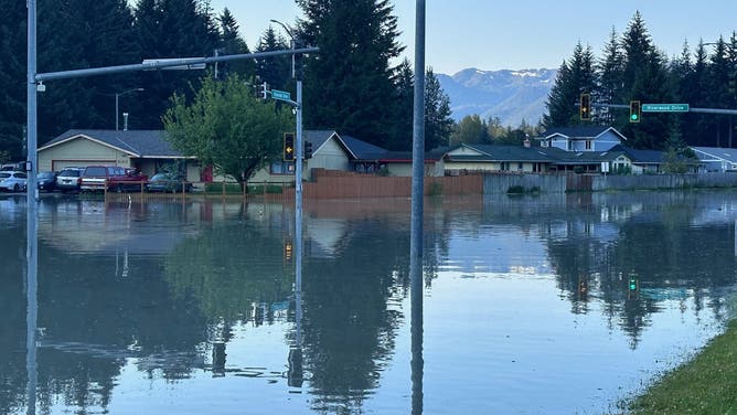 Flooded neighborhood.