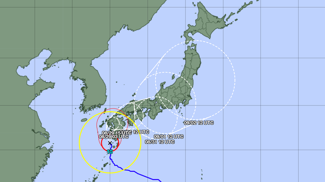 Map showing location of Typhoon Shanshan.