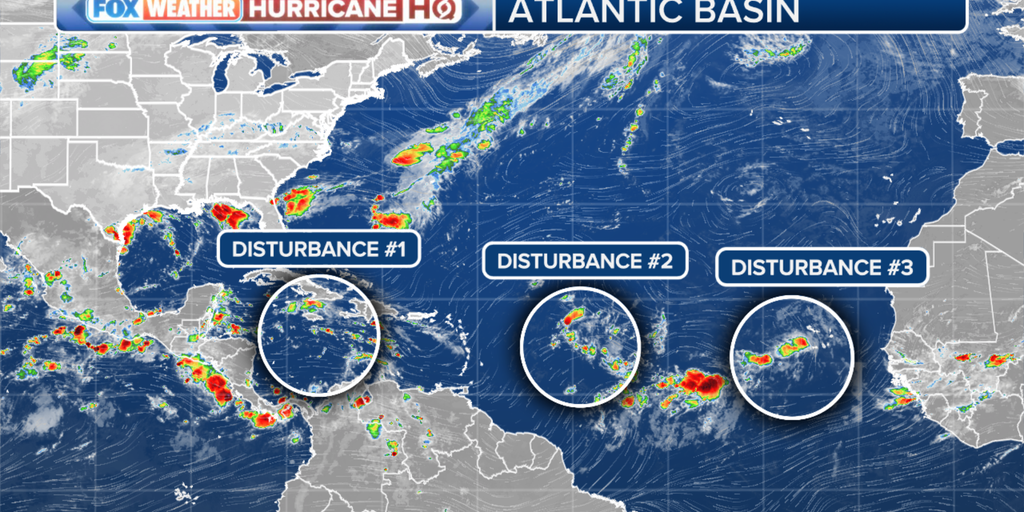 Development of three tropical threats in the Atlantic is being observed