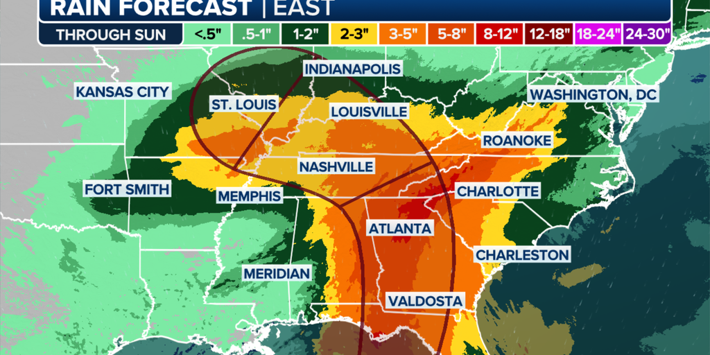 How Helene's tropical moisture could cause significant flooding in Atlanta and the Southeast before landfall