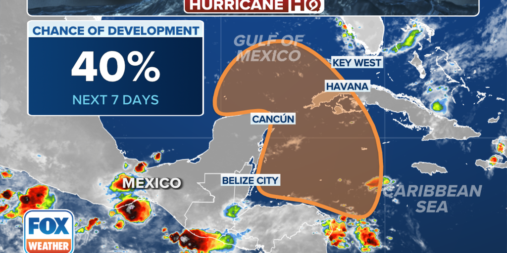 The probability of tropical development of the Caribbean system is increasing and is expected to move into the Gulf