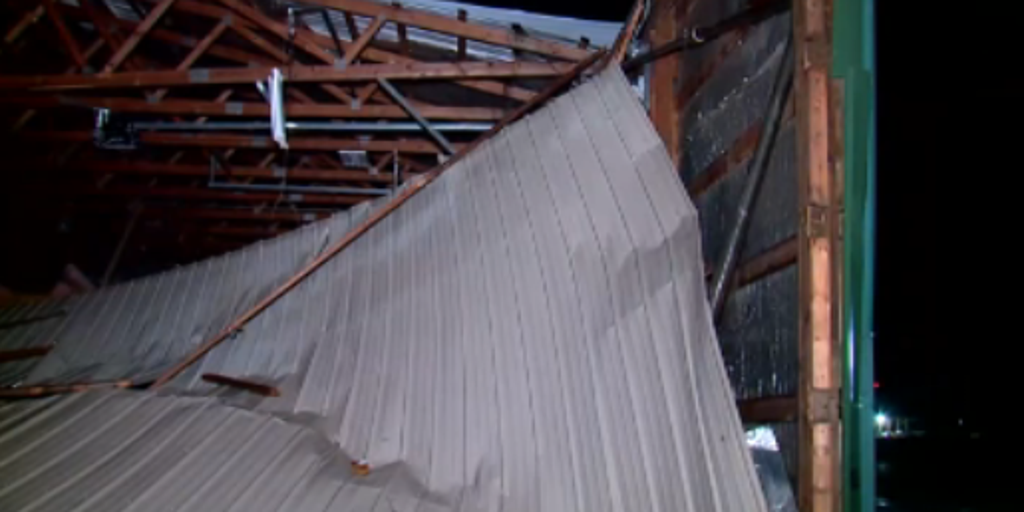 Tornadoes damage buildings in Indiana during severe storms