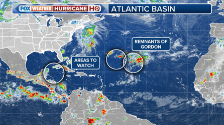 Gordon's leftovers among 3 areas now being tracked in Atlantic by NHC