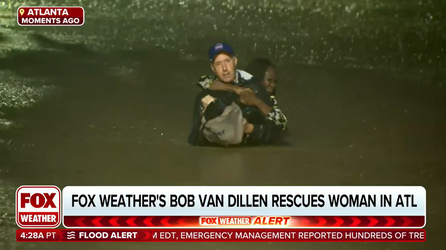 Watch: FOX Weather meteorologist rescues woman from rising floodwaters in Atlanta