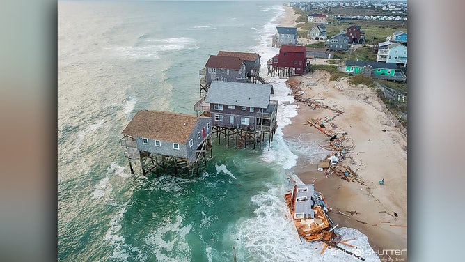 Visitors are urged to stay away from the beach near Rodanthe, North Carolina, following another home collapse due to erosion.