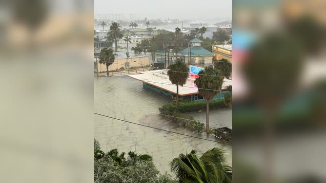 Storm Surge flooding in Treasure Island, Florida from Hurricane Helene on Sept. 26, 2024.