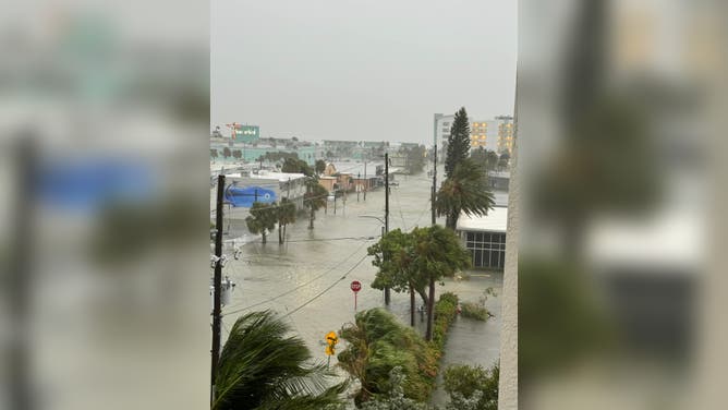 Storm Surge flooding in Treasure Island, Florida from Hurricane Helene on Sept. 26, 2024.