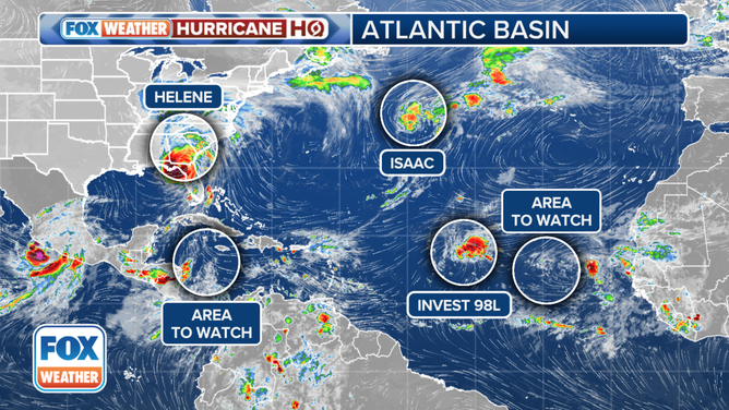 Several areas are being watched in the Atlantic this week.