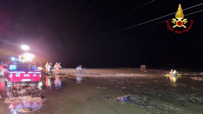 According to Italian fire brigade's news release, searches have been underway since Monday night for a 5-month-old and his grandmother, missing after the ''Sterza'' torrent flooded in Montecatini Val di Cecina.