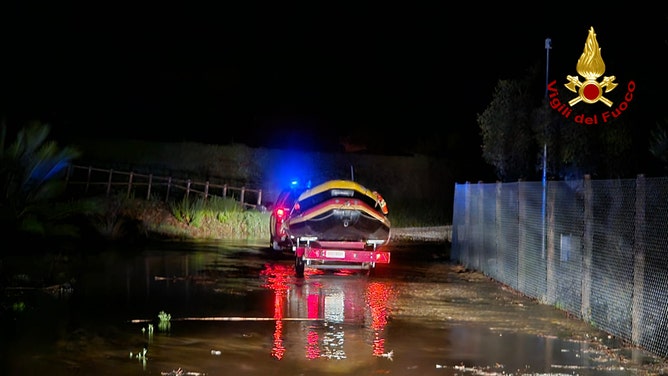 According to Italian fire brigade's news release, searches have been underway since Monday night for a 5-month-old and his grandmother, missing after the ''Sterza'' torrent flooded in Montecatini Val di Cecina.