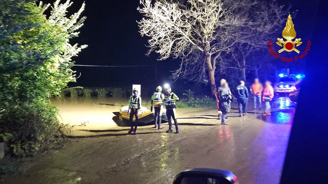 According to Italian fire brigade's news release, searches have been underway since Monday night for a 5-month-old and his grandmother, missing after the ''Sterza'' torrent flooded in Montecatini Val di Cecina.