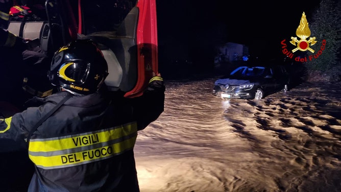 According to Italian fire brigade's news release, searches have been underway since Monday night for a 5-month-old and his grandmother, missing after the ''Sterza'' torrent flooded in Montecatini Val di Cecina.