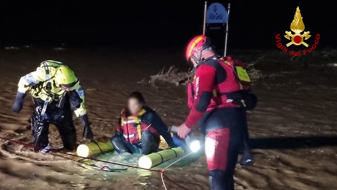 According to Italian fire brigade's news release, searches have been underway since Monday night for a 5-month-old and his grandmother, missing after the ''Sterza'' torrent flooded in Montecatini Val di Cecina.