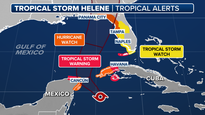 Tropical alerts for Helene.