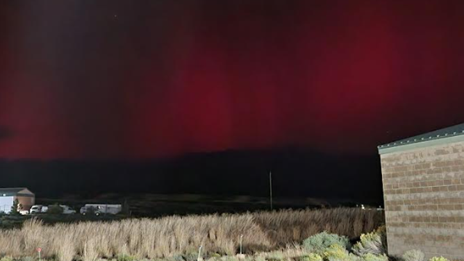 Northern lights over Elko, Nevada, on September 12, 2024.