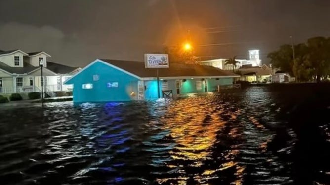 Storm surge flooding in Port Charlotte, Florida