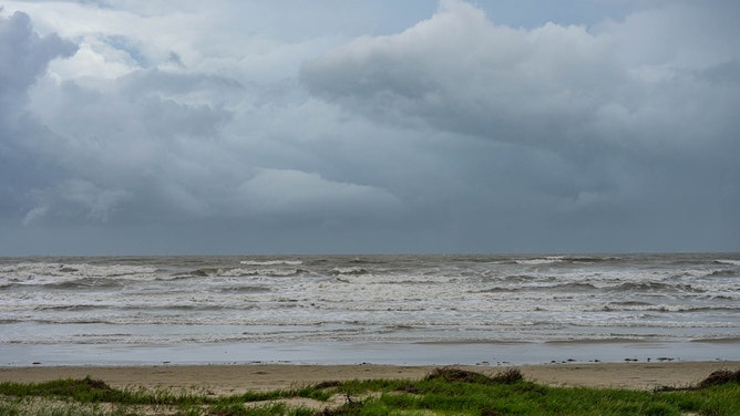 Storm rolls through the coast ahead of Hurricane Francine on Tuesday, Sept. 10, 2024 in Galveston.