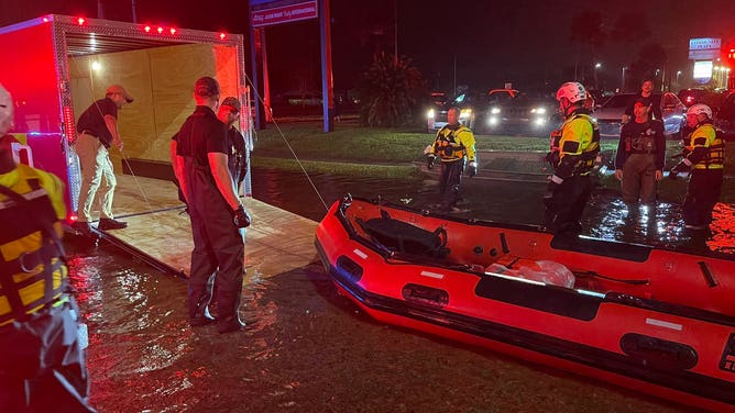 This image shows a water rescue due to Helene in Pasco County, Florida.