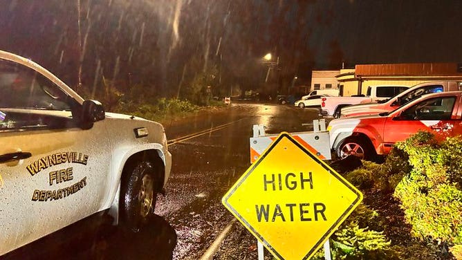 This image shows flooding in Haywood County, North Carolina.